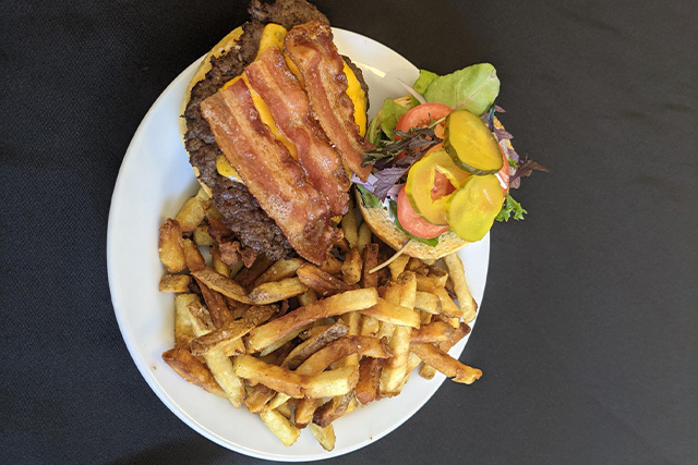 BBQ Bacon Burger and fries